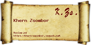 Khern Zsombor névjegykártya