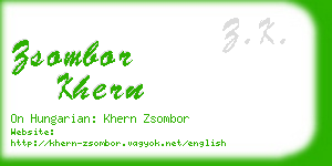 zsombor khern business card